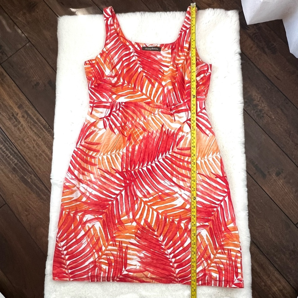 Tommy Bahama Palm Leaf Multi Orange and White Tank Dress Size Small - Picture 9 of 12